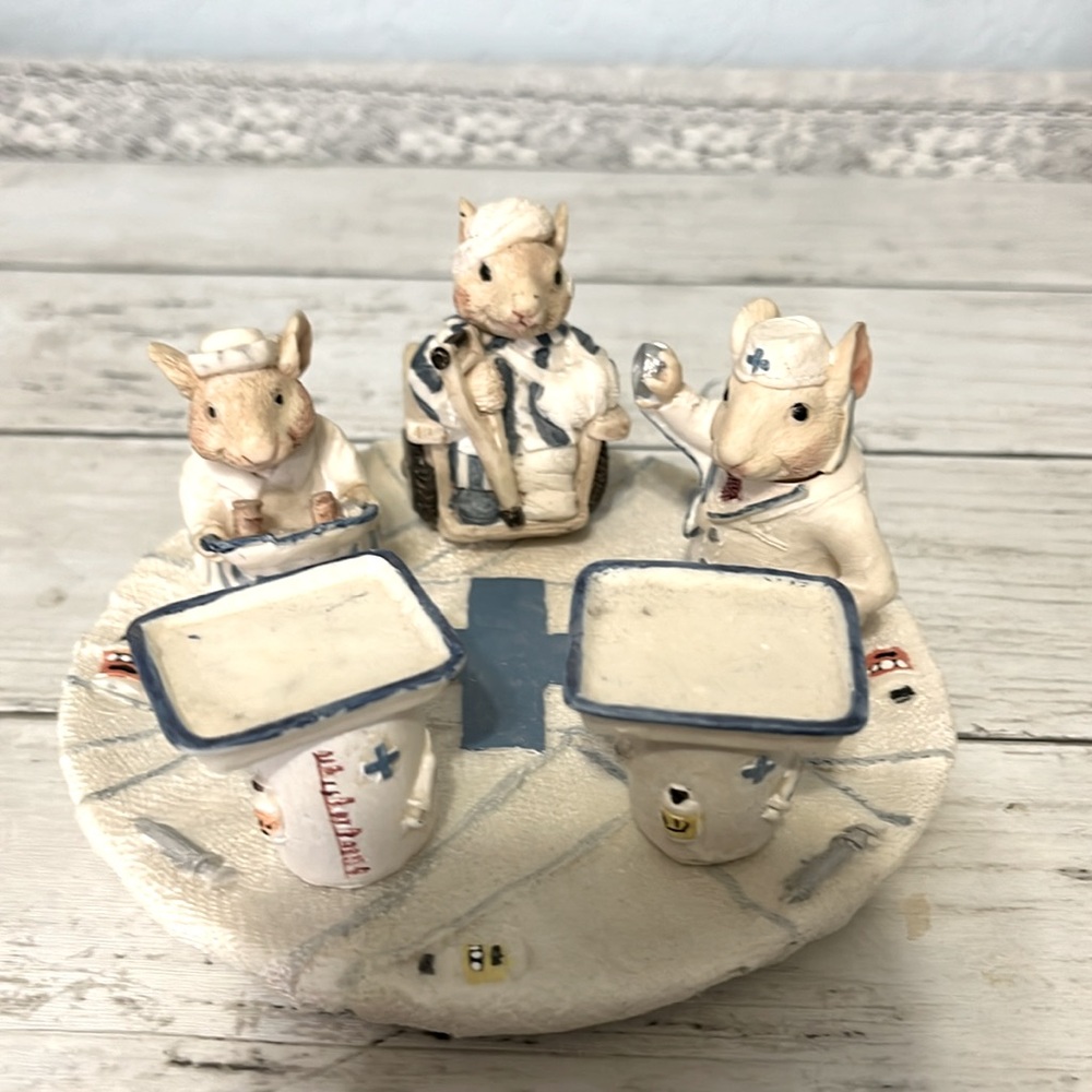 Vintage Popular Imports Mice, Blue Cross Mice Set, Vintage Resin Mice Set 10 PC